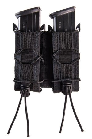 High Speed Gear 11PT02BK TACO Mag Pouch Double Black Nylon MOLLE Belts 2" Wide Compatible w/ Pistol