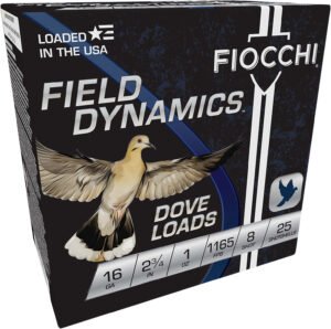 Fiocchi 16GT8 Field Dynamics Dove & Quail 16Gauge 2.75" 1oz 8Shot 25 Per Box/10 Case