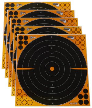 EZ-Aim 15227 Splash Reactive  Self-Adhesive Paper Black/Orange 16" Bullseye 5 Pack