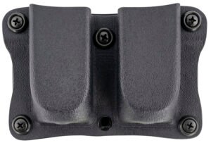 DeSantis Gunhide A87KJJJZ0 Quantico Double Mag Pouch OWB Black Kydex, Belt Clip Fits Belts Up To 1.50" Wide, Compatible w/Glock 17 or 19 Magazines, Ambidextrous
