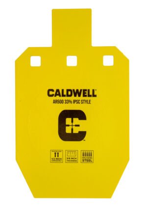 Caldwell 1116697 C  Yellow Powder Coat AR500 Steel 10" L x 6.1" W x 0.4" D 33% Hanging