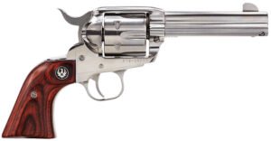 Ruger 5109 Vaquero  Medium Frame 357 Mag/38 Special 6rd 4.62" High Gloss Stainless Steel Barrel, Cylinder & Frame, Hardwood Grip, Transfer Bar Safety, Exposed Hammer