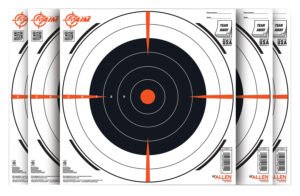 EZ-Aim 15334100 Shooting Target  Bullseye Paper Hanging 12" x 12" Black/White 100 Per Pack