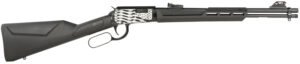 Rossi RL22181SYEN11 Rio Bravo  Lever Action 22 LR 15+1 18" Round Barrel, Black, Polished US Flag Engraved Rec, Synthetic Stock, Fiber Optic Sights