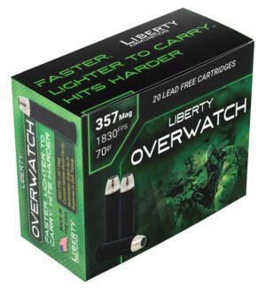 Liberty Ammunition LAOW357701830 OverWatch  357Mag 70gr Open Cavity Design 20 Per Box/50 Case