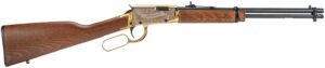 Rossi RL22181WDGDH Rio Bravo Doc Holiday 22 LR 15+1 18" Polished Black Oxide Alloy Steel Barrel, Gold Engraved Aluminum Receiver, Fixed Hardwood Stock