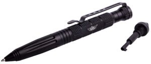 Uzi Accessories UZITACPEN6BK Tactical Pen  Black Aluminum 6" Features Glass Breaker/Cuff Key