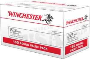 Winchester Ammo W223150 USA  223Rem 55gr Full Metal Jacket 150 Per Box/4 Case *Value Pack