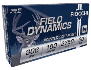 Fiocchi 308B Field Dynamics  308Win 150gr Pointed Soft Point 20 Per Box/10 Case