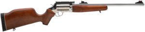 Rossi SCJ4510SS Circuit Judge  45 Colt (LC) Caliber or 410 Gauge with 5rd Capacity, 18.50" Barrel, Polished Stainless Metal Finish & Hardwood Monte Carlo Stock Right Hand (Full Size)