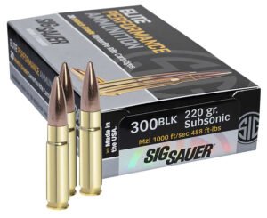 Sig Sauer E300A220 Elite Match Grade  300Blackout 220gr Open Tip Match 20 Per Box/25 Case