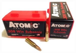 ATOMIC 308 WIN 175GR SUBSONIC - BTHP 50RD 10BX/CS