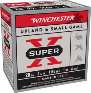 WINCHESTER SUPER-X 20GA 2.75" - 1OZ #6 1165FPS 250RD CASE LOT