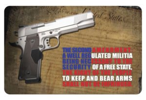 TekMat TEKR172AMEND Right To Bear Arms Cleaning Mat Multi-Color Rubber 11"x17" 2nd Amendment
