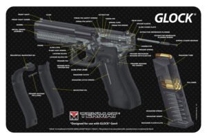 TekMat TEKR17GLOCKCA  Cleaning Mat Multi-Color Rubber 11"x17" Glock 3D Cutaway
