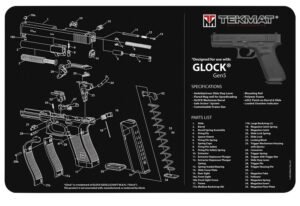 TekMat TEKR17GLOCKG5 Glock Gen5 Cleaning Mat Black/White Rubber 11"x17" Glock Gen5 Parts Diagram