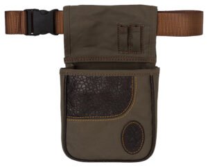 Browning 121504843 Laredo Shell Pouch Olive Canvas/Leather Belt Mount