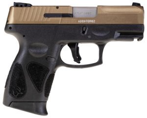 Taurus 1G2C93A12 G2C  Compact Frame 9mm Luger 12+1 3.26" Matte Stainless Steel Barrel, Burnt Bronze Serrated Alloy Steel Slide, Black Polymer Frame w/Picatinny Rail & Polymer Grip, Right Hand