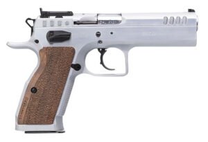 Tanfoglio IFG TFSTOCK240 Stock II Competition 40 S&W 12+1/16+1, 4.44" Stainless Polygonal Rifled Barrel, Stainless Ported/Serrated Slide, Stainless Steel Frame, Brown Polymer Grip