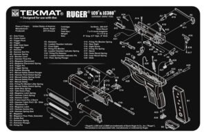 TekMat TEKR17RUGERLC9 Ruger LC9 Cleaning Mat Black/White Rubber 11"x17" Ruger LC9 Parts Diagram