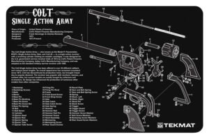 TekMat TEKR17SAA  Cleaning Mat Black/White Rubber 11"x17" Colt Revolver Army Parts Diagram