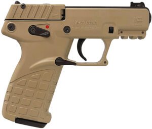 Kel-Tec P17DS P17  Compact Frame 22 LR 16+1 3.80" Black Steel Threaded Barrel, Desert Tan Serrated Slide Desert Tan Polymer Frame w/Picatinny Rail, Textured Grip Ambidextrous