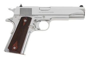 Colt Mfg O1911CBS38 1911 Government 38 Super 9+1 5" Stainless Steel Barrel, Bright Stainless Serrated Slide, Bright Stainless Steel Frame w/Beavertail