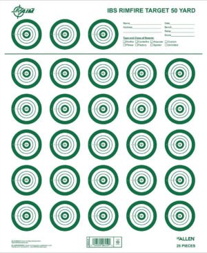 EZ-Aim 15582 Official IBS  Rimfire Target  Non-Adhesive White/Green 25 Pack