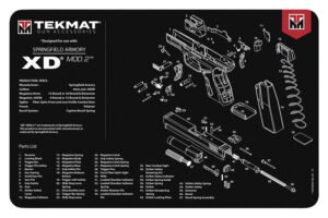 TekMat TEKR17XDMOD2 Springfield Armory XD MOD 2 Cleaning Mat Black/White Rubber 11"x17" Springfield Armory XD MOD 2 Parts Diagram